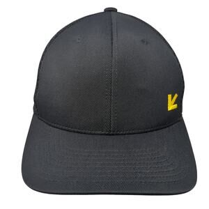 Valitics Baseball Cap Black M Embroidered Vented Holes 6 Panel Flexfit ATC